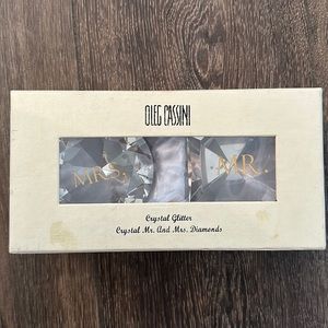 Oleg Cassini Crystal Glitter Diamond Mr and Mrs